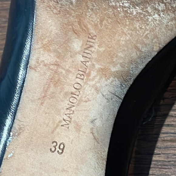 MANOLO Blahnik Black Peep Toe Pumps Size 39/9 - Picture 7 of 8